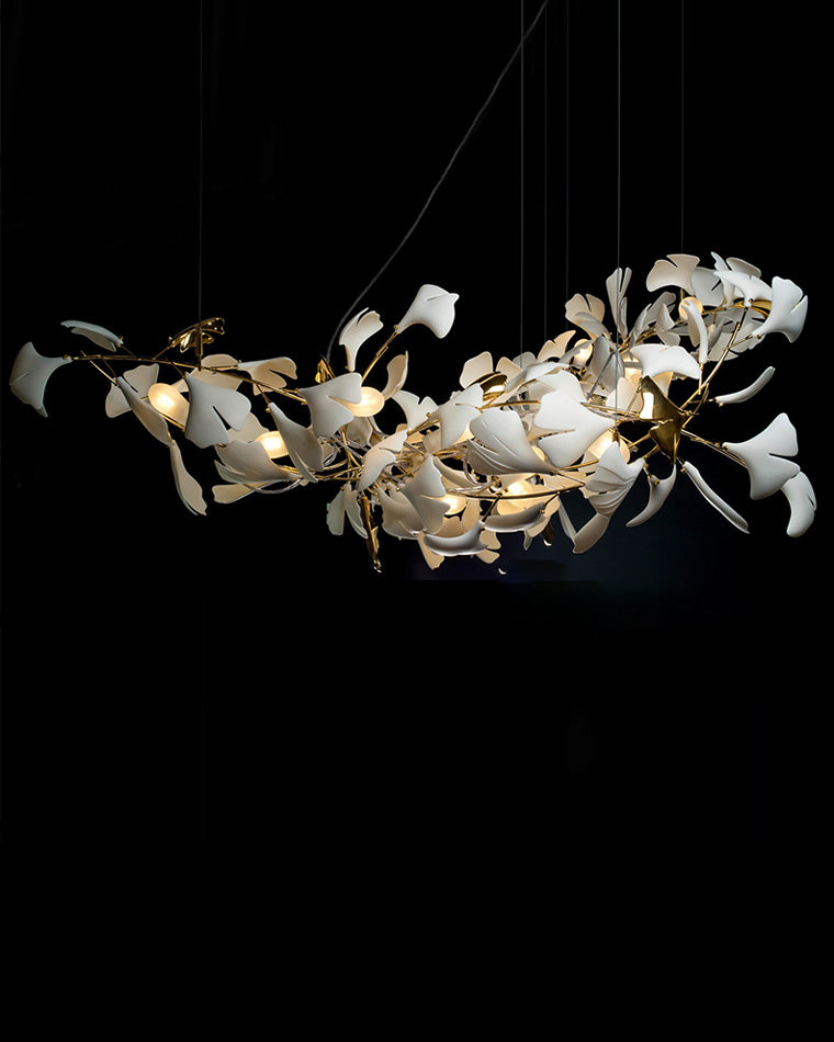 WOMO Lustre Long Feuille de Ginkgo Céramiqu Décorative-WM2430