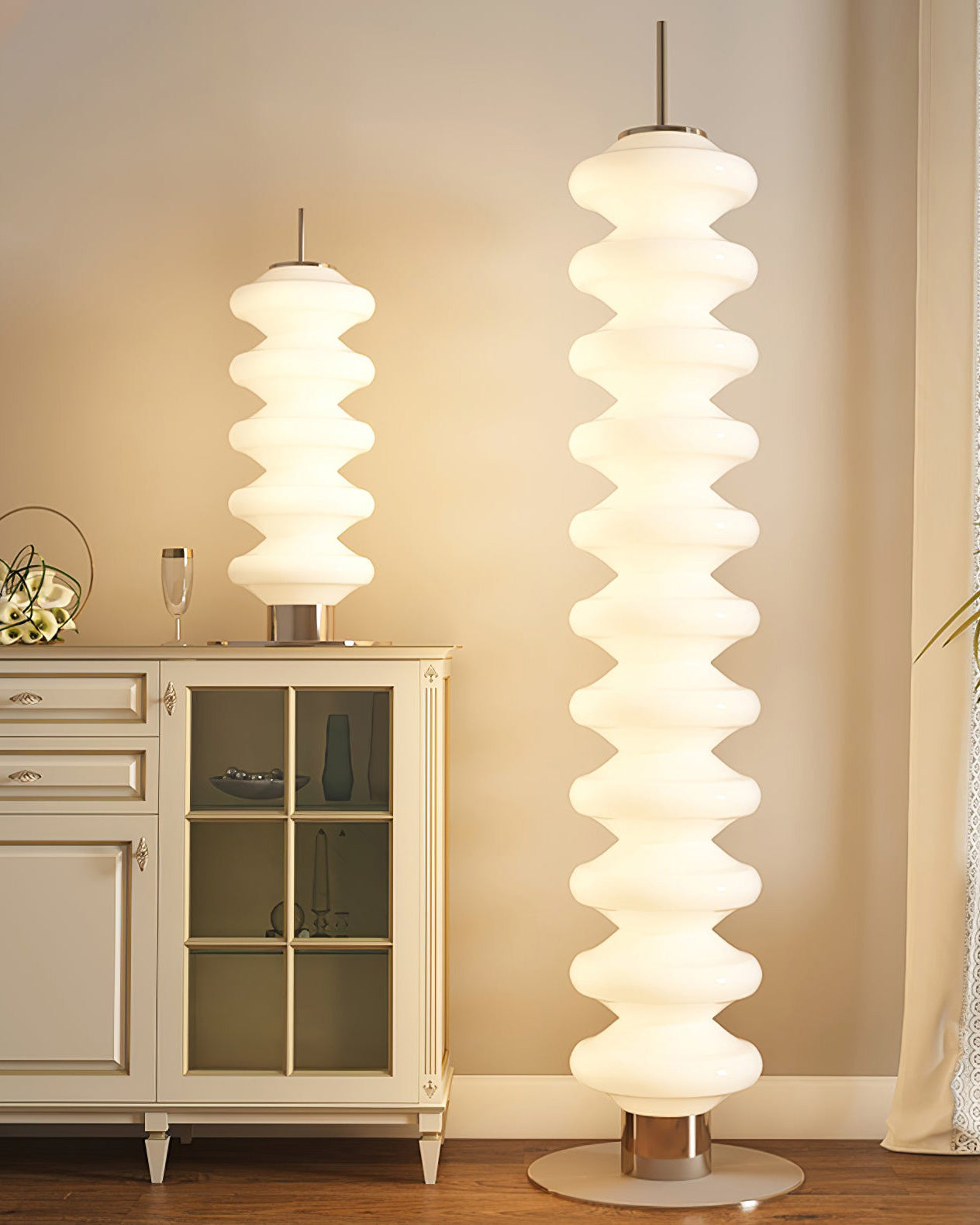 WOMO Lampe sur Pied Boules de Verre Empilées - WM7127