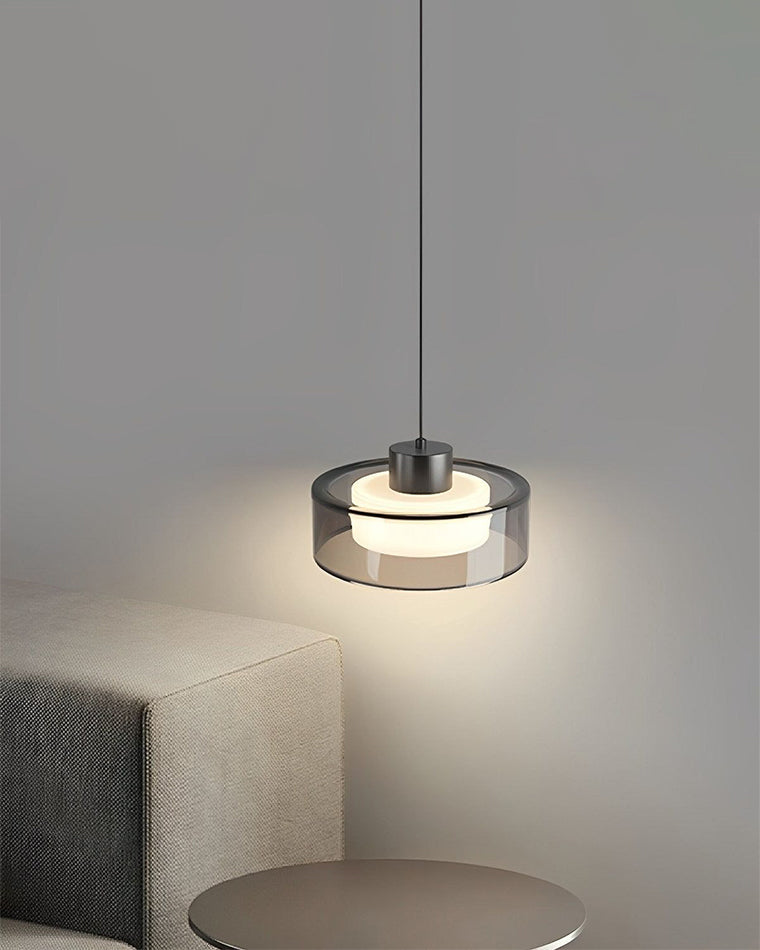 Suspension à tambour en verre noir WOMO-WM2787