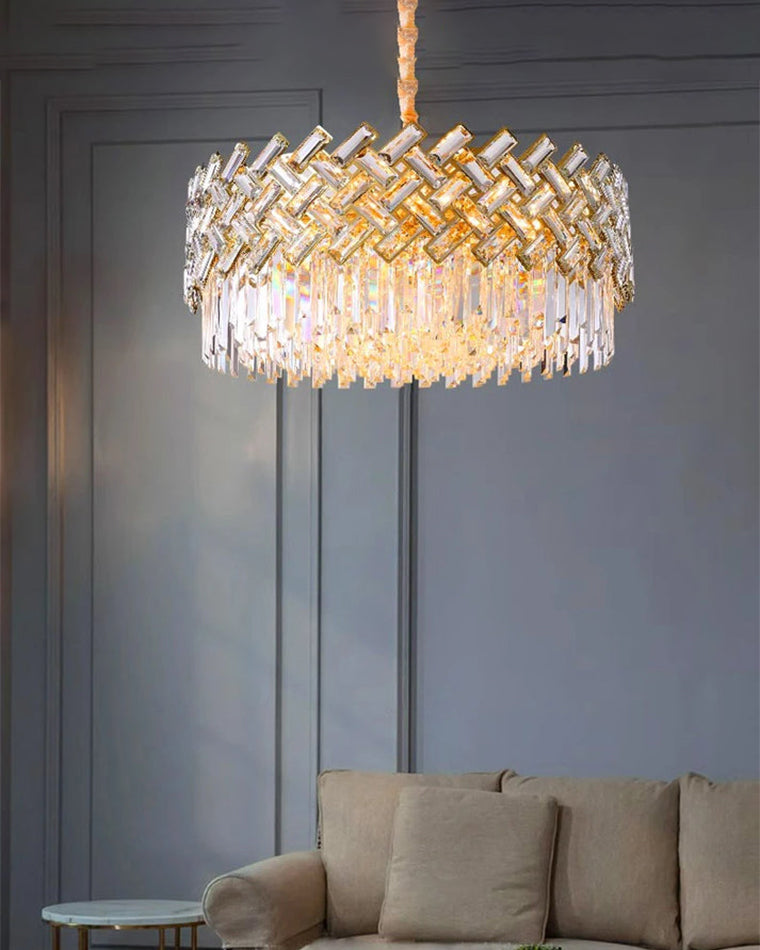 WOMO Lustre Rond Cristal Doré-WM2190