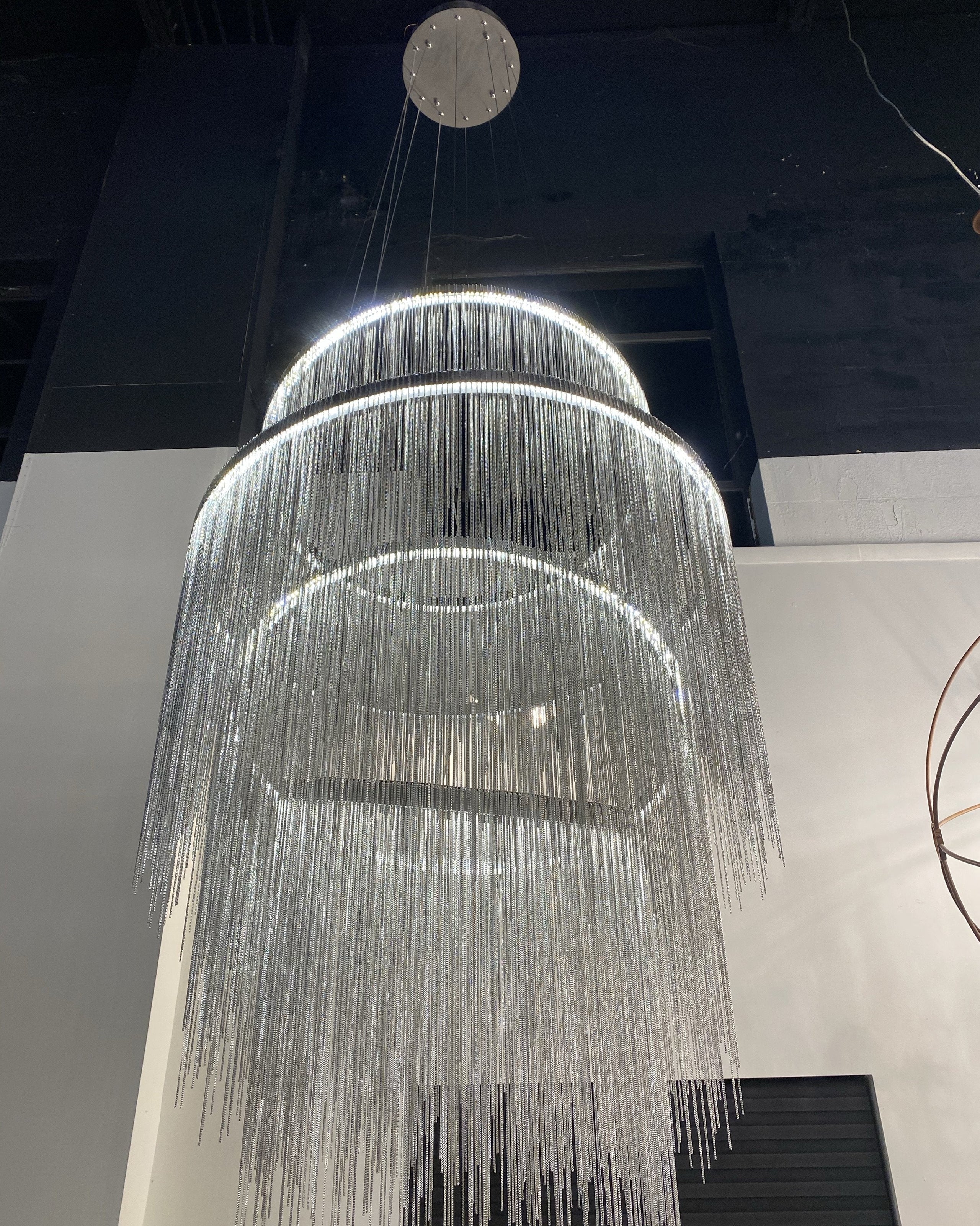 WOMO Lustre Linéaire Macramé Doré/Argent-WM2062b