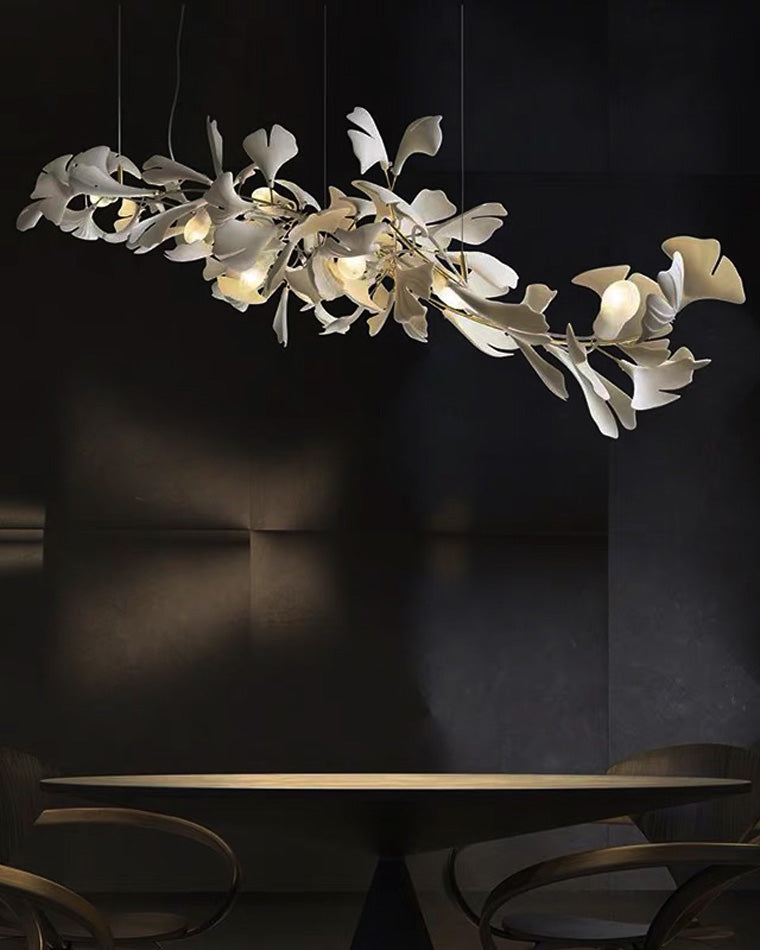 WOMO Lustre Long Feuille de Ginkgo Céramiqu Décorative-WM2430