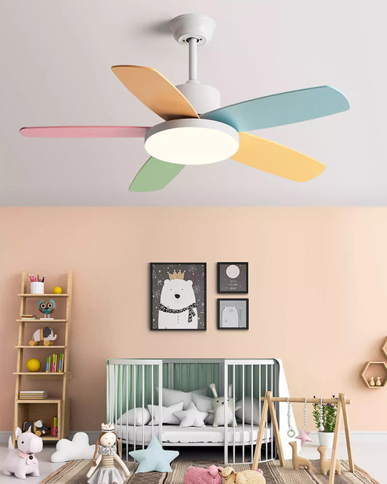 WOMO 5 Pale Scandi Lampe de ventilateur de plafond-WM5089