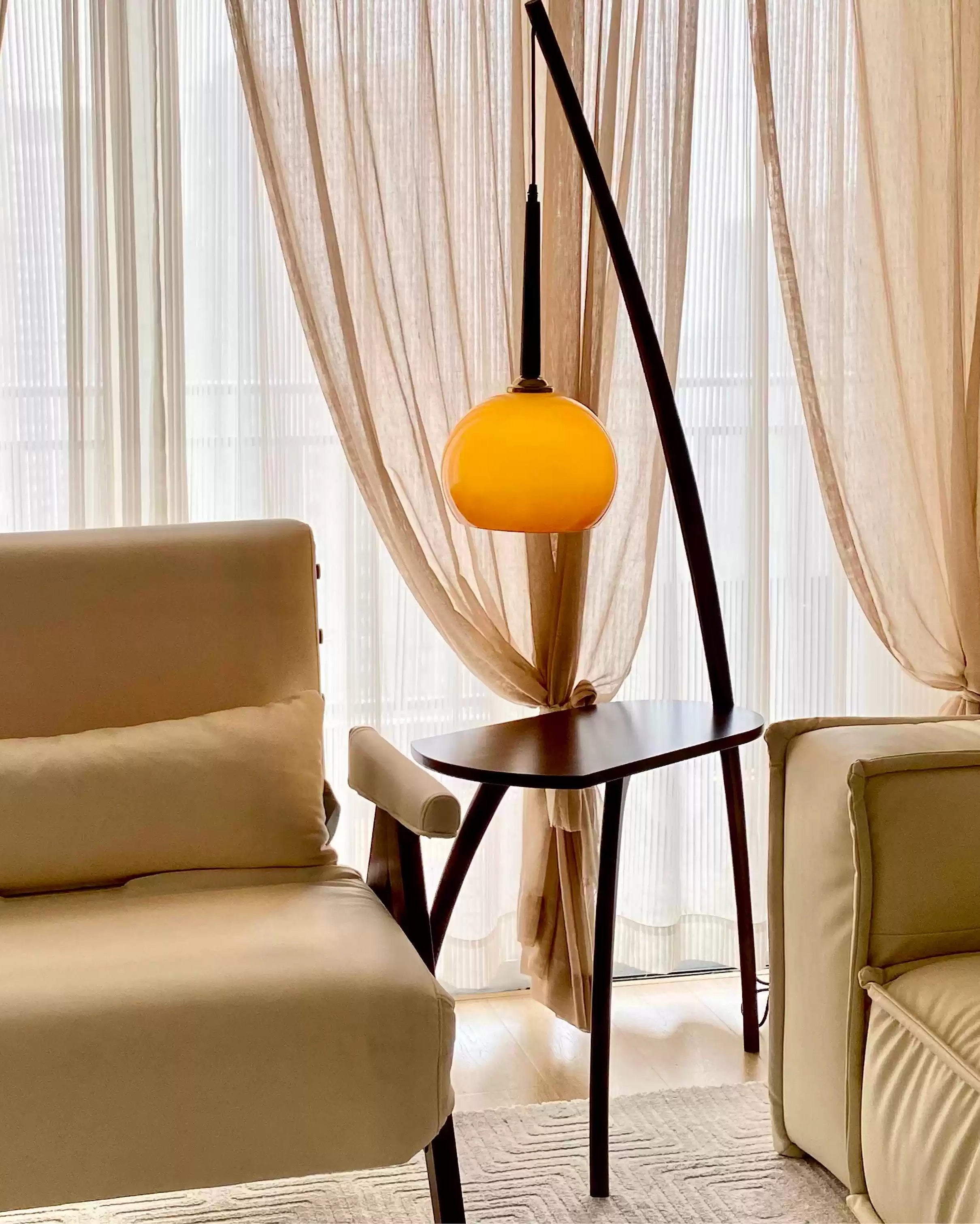 WOMO Lampe sur Pied Bois Suspendue avec Table - WM7130