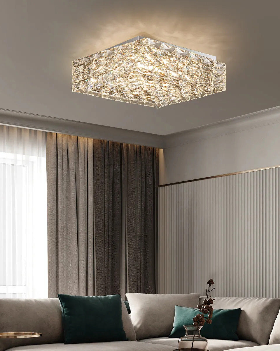 Plafonnier encastré en cristal carré WOMO-WM1130