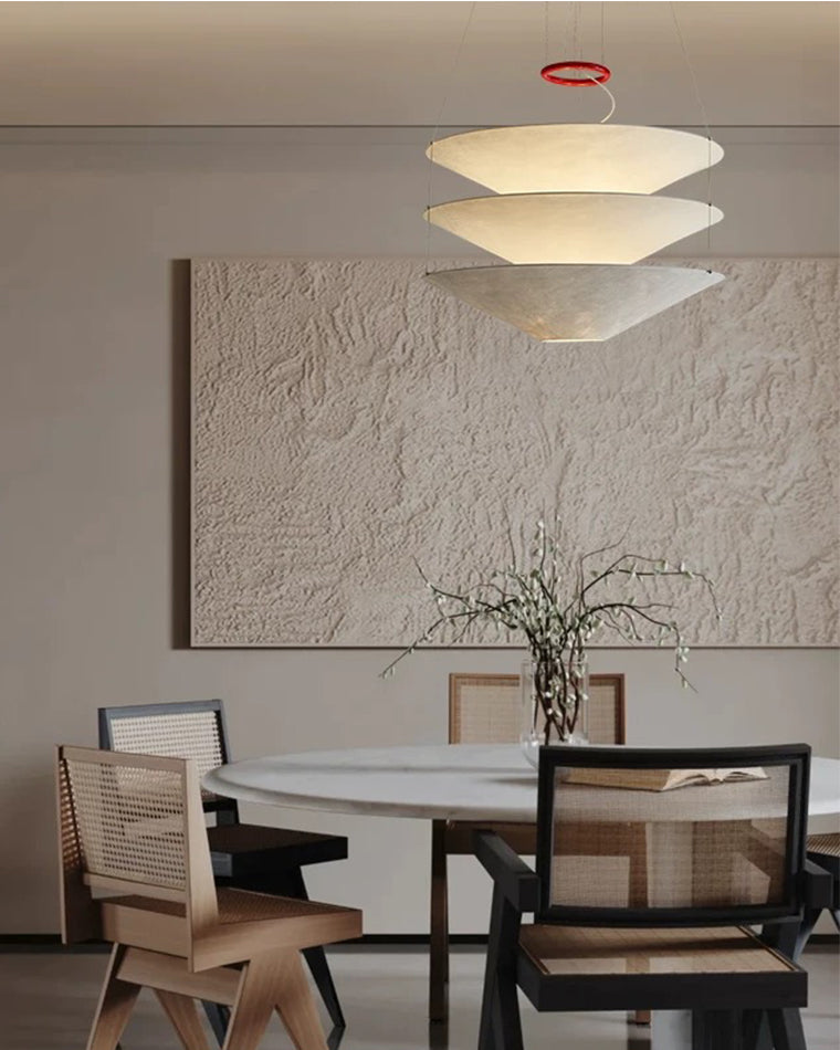 WOMO-WM2775 Tiered Cone Rice Paper Pendant Light