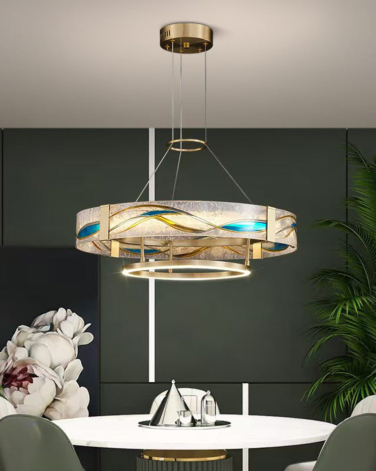 WOMO Lustre Rond Verre Chic et Moderne-WM2335