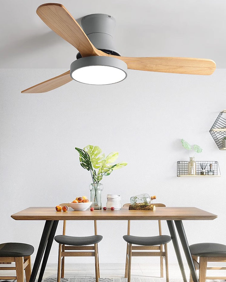 WOMO 3 Wood Blade Hugger Lampe de ventilateur de plafond-WM5120