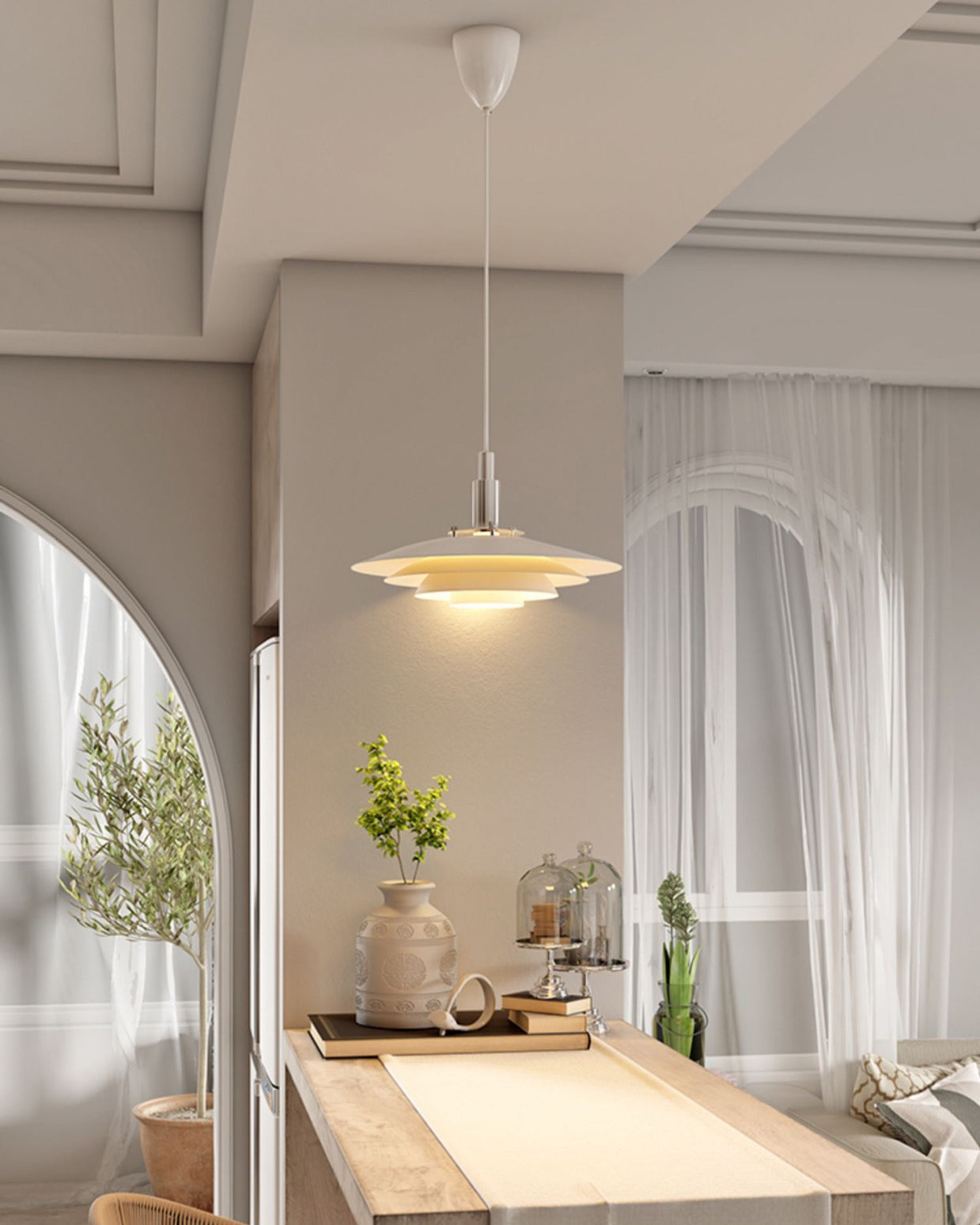WOMO Suspension Metal Blanc pour Cuisine Design-WM2656