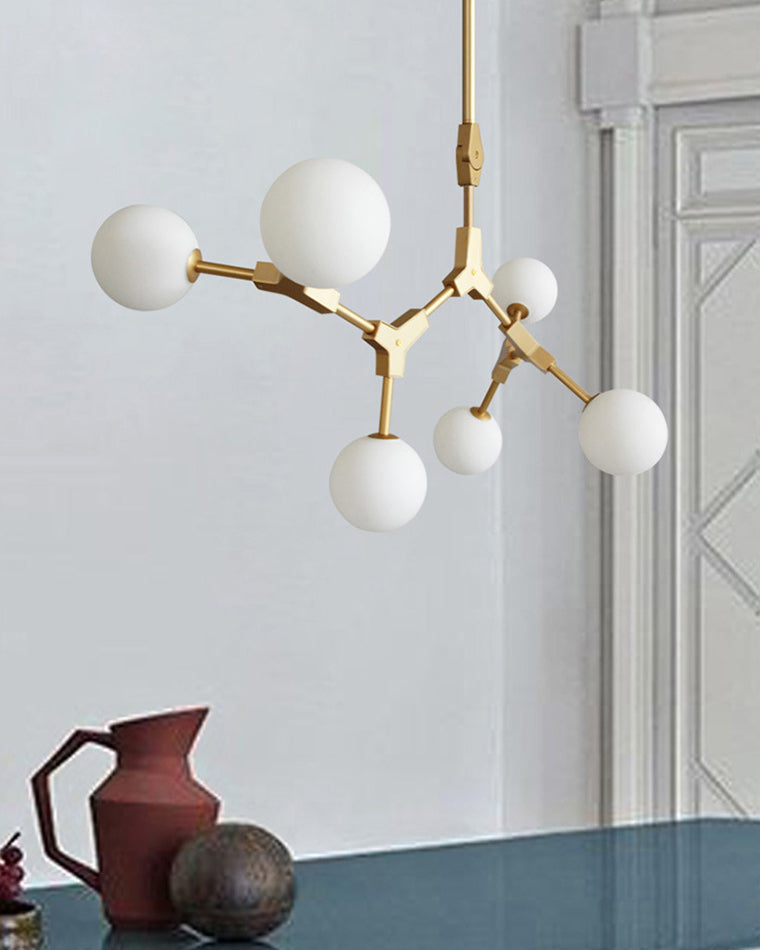 Lustre en verre dépoli à bulles de branchement WOMO-WM2514