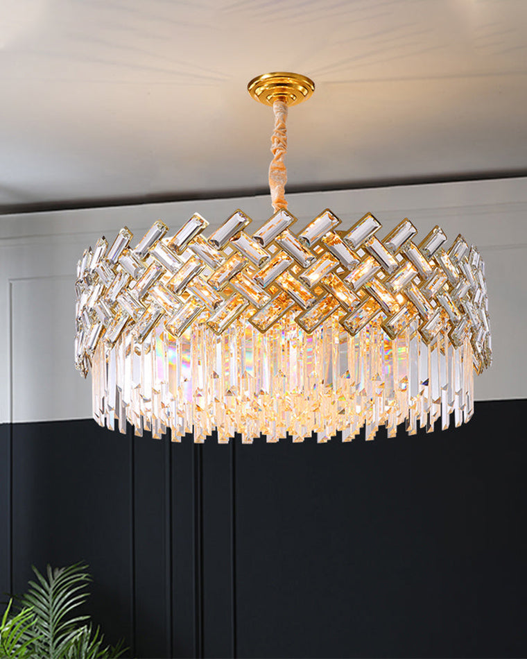 WOMO Lustre Rond Cristal Doré-WM2190