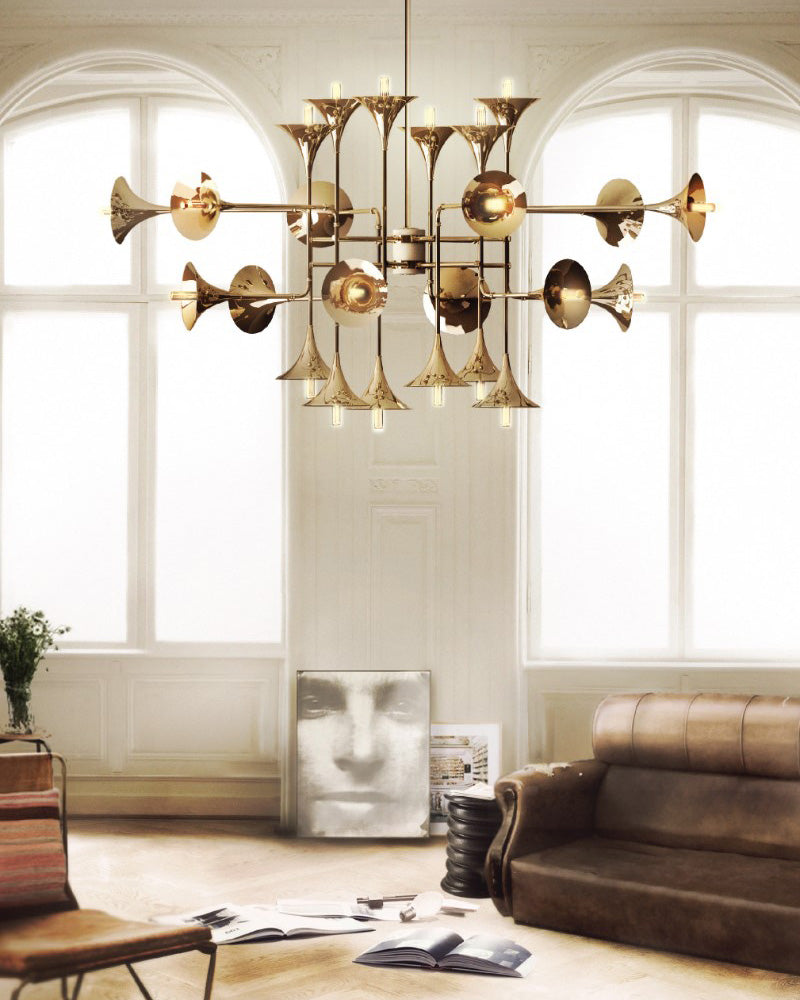 WOMO Gold Flower Chandelier Art Deco-WM2614