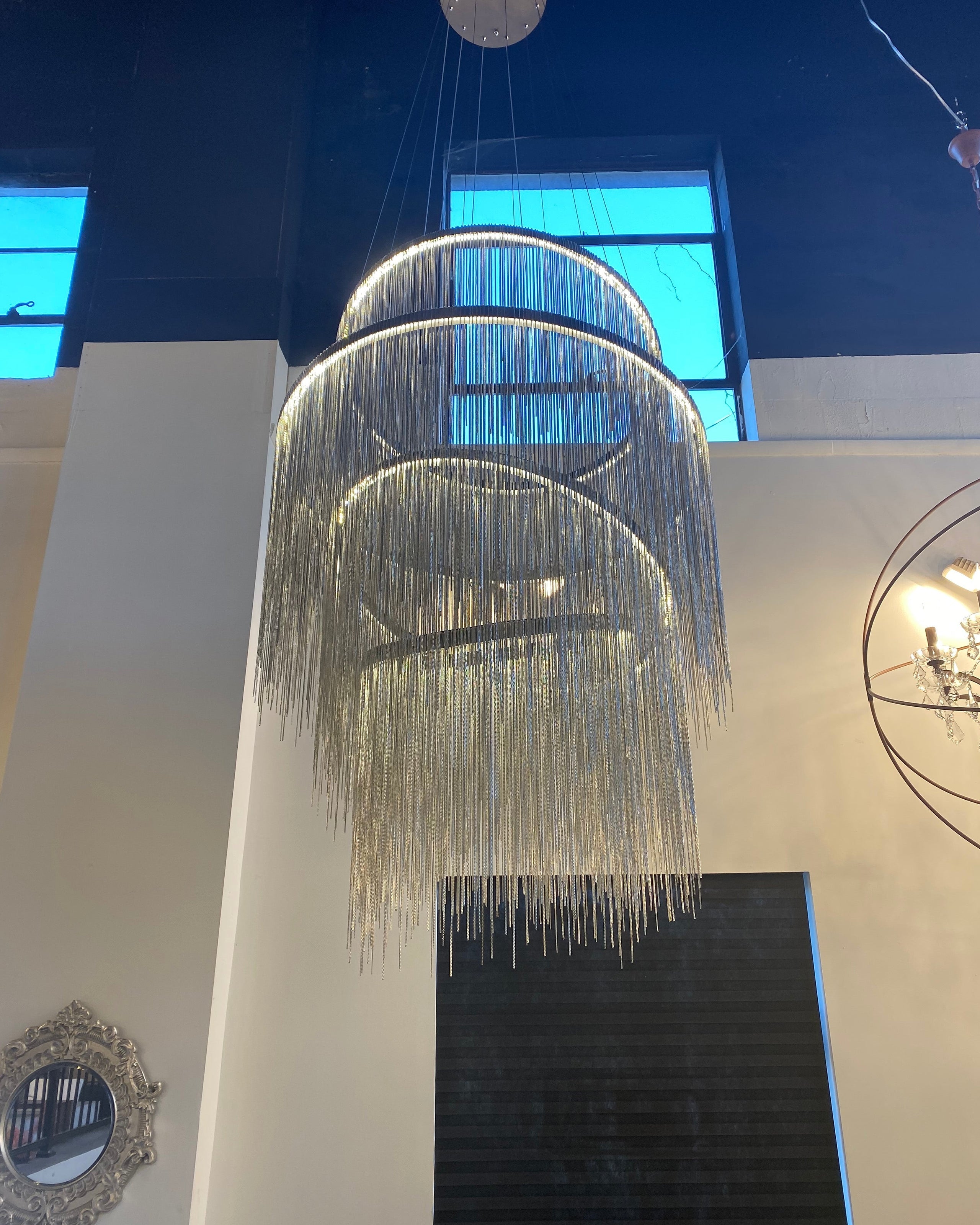 WOMO Lustre Macramé Rond Argenté/Doré-WM2062a