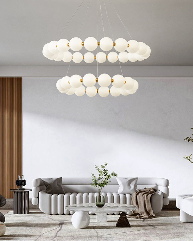 WOMO Lustre Cercle Perles Art Déco-WM2344