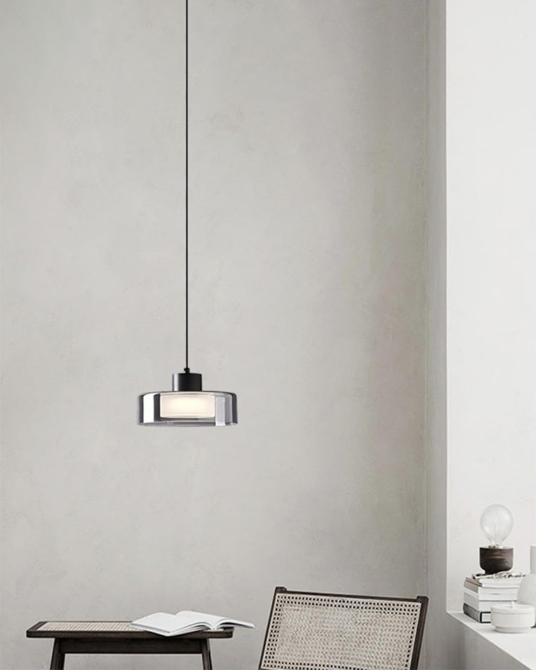 Suspension à tambour en verre noir WOMO-WM2787