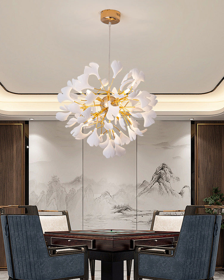 WOMO Lustre Boule Feuille de Ginkgo Céramiqu Décorative-WM2431