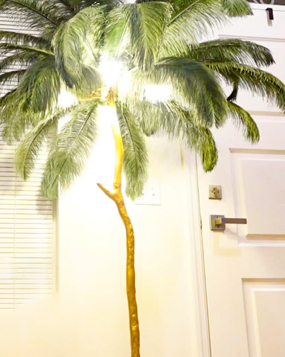 WOMO Lampe sur Pied Arbre Palmier Plumes - WM7000