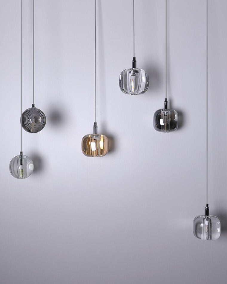 Lustre multi-pendentifs en verre coloré WOMO-WM2111