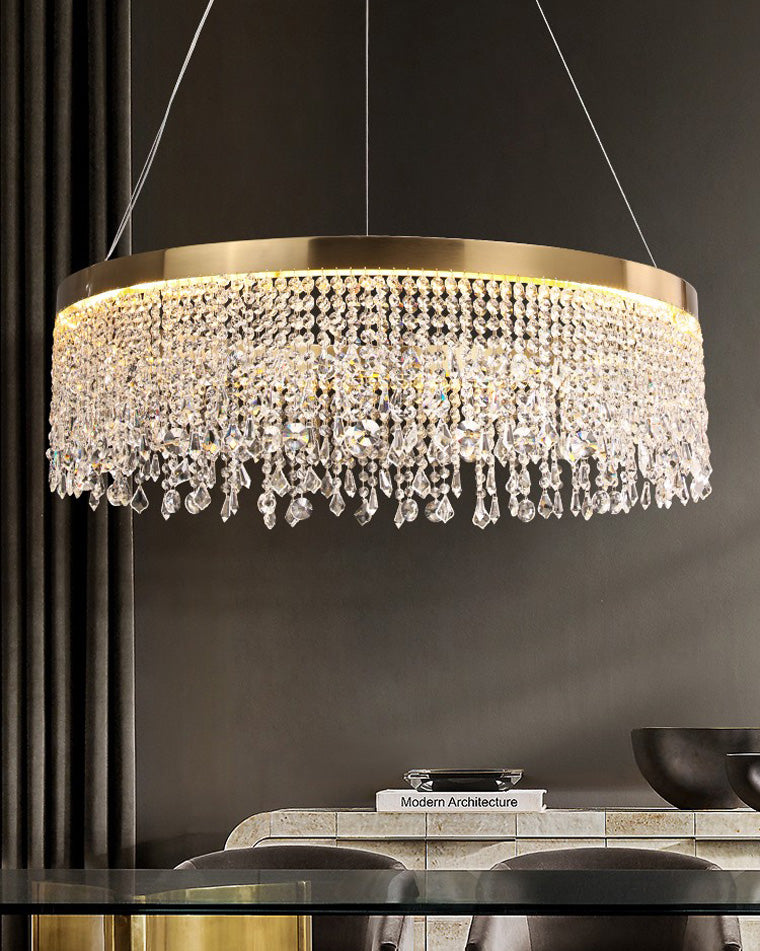 WOMO Lustre Rond Macramé Cristal-WM2362
