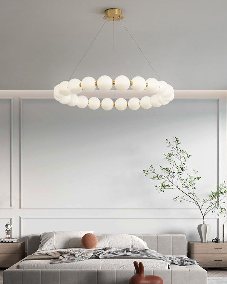 WOMO Lustre Cercle Perles Art Déco-WM2344