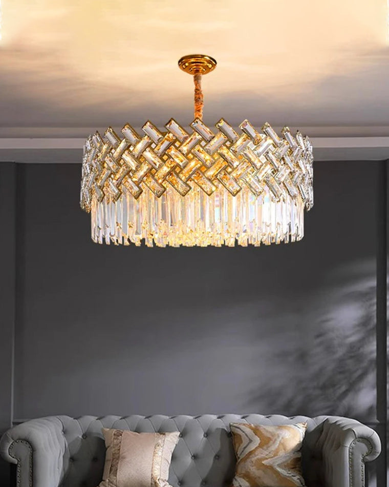 WOMO Lustre Rond Cristal Doré-WM2190