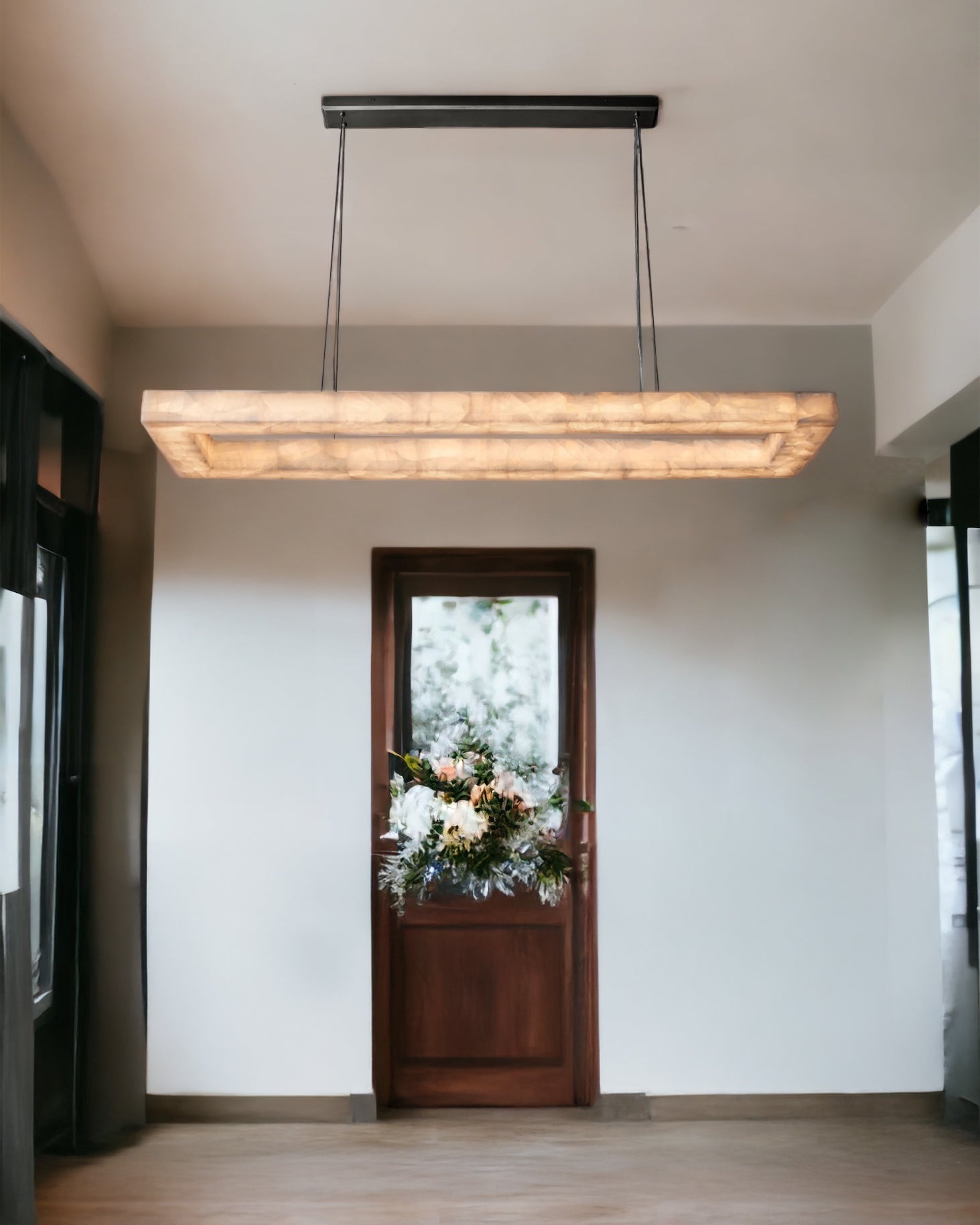 WOMO-WM2822 Rectangular Alabaster Chandelier