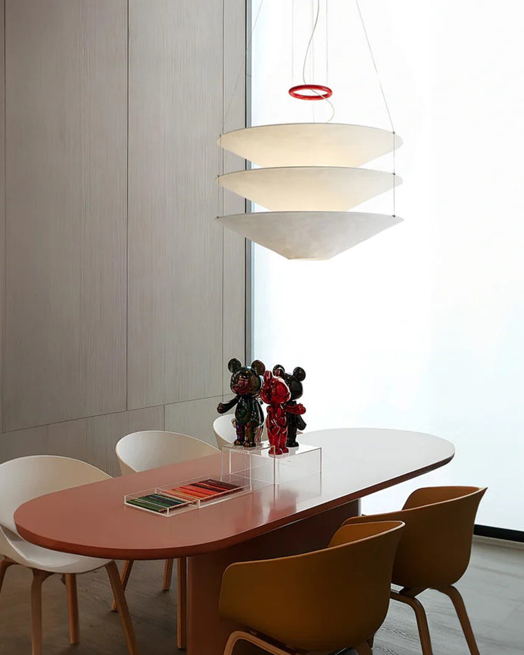 WOMO-WM2775 Tiered Cone Rice Paper Pendant Light