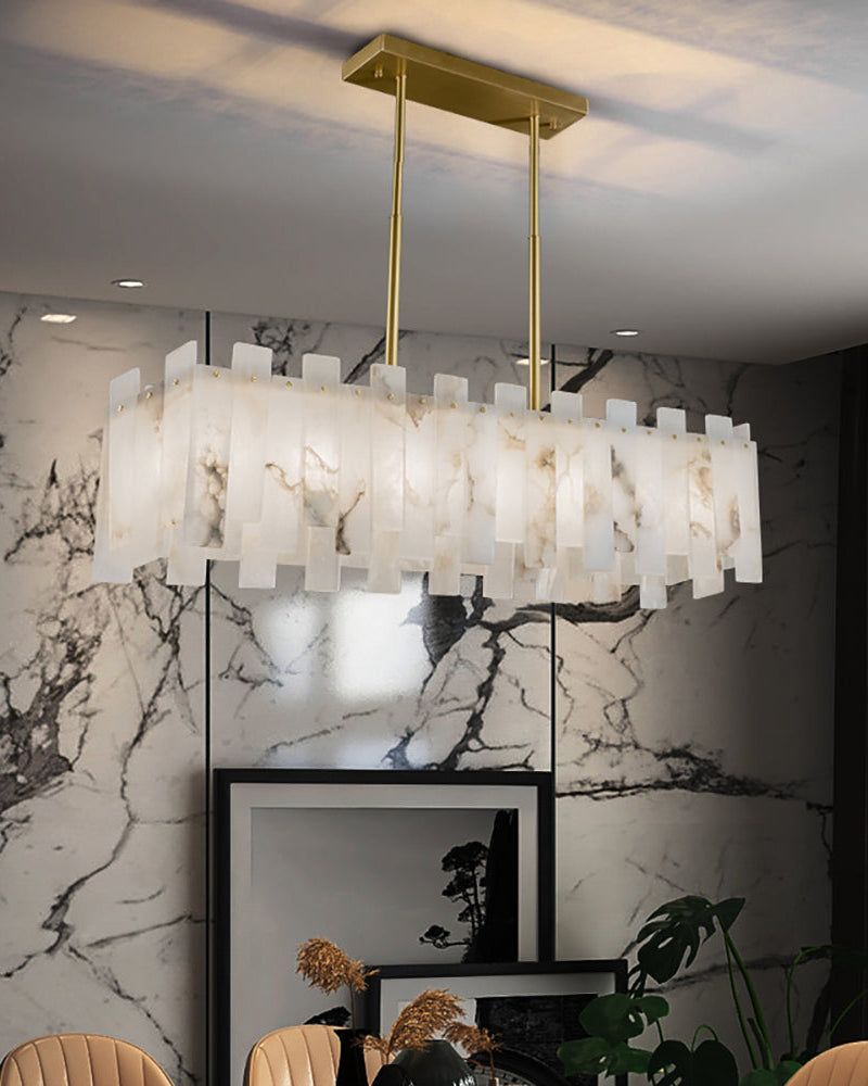 Lustre rectangulaire en alabâtre WOMO-WM2856