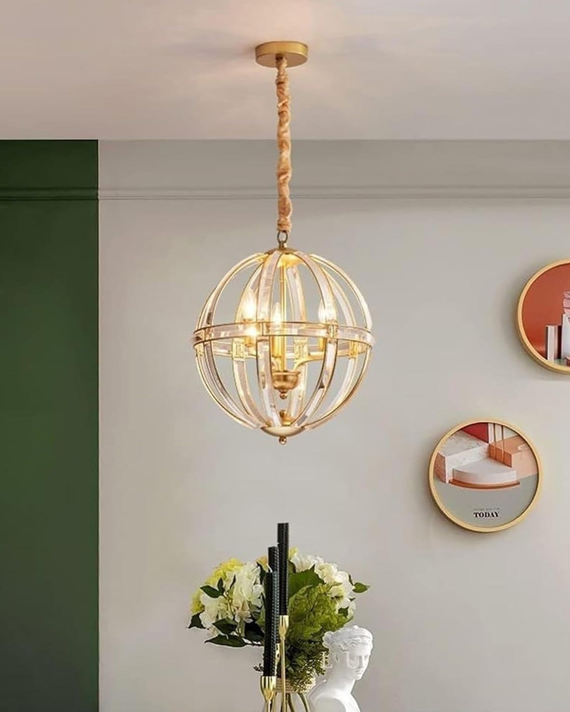 Lustre WOMO Cage Crystal Orb-WM2595