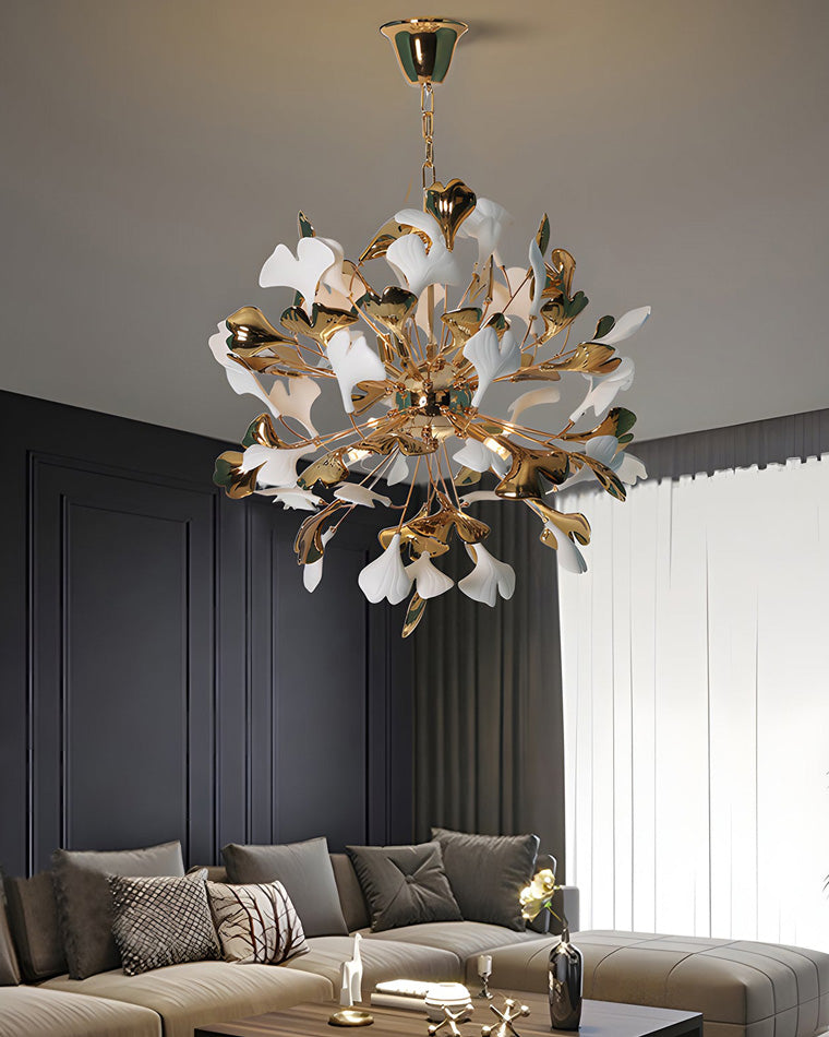 WOMO Lustre Boule Feuille de Ginkgo Céramiqu Décorative-WM2431