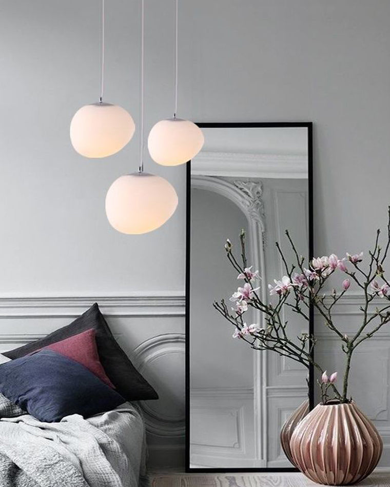 WOMO Suspension Boule Verre Blanc Moderne-WM2497