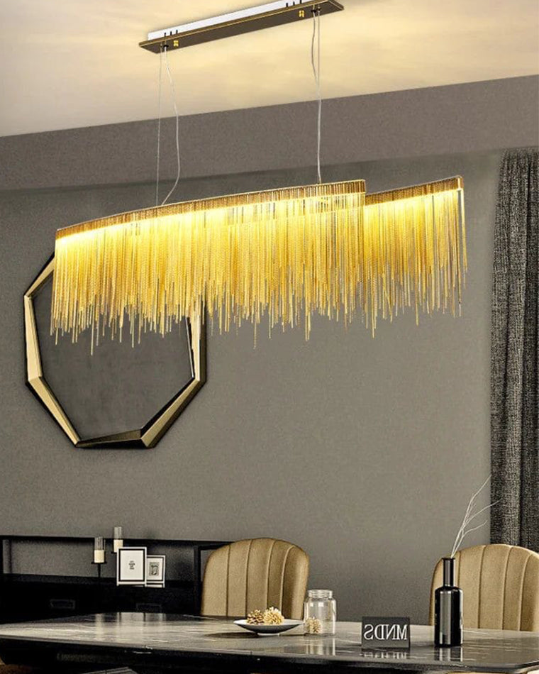 WOMO Lustre Linéaire Macramé Doré/Argent-WM2062b