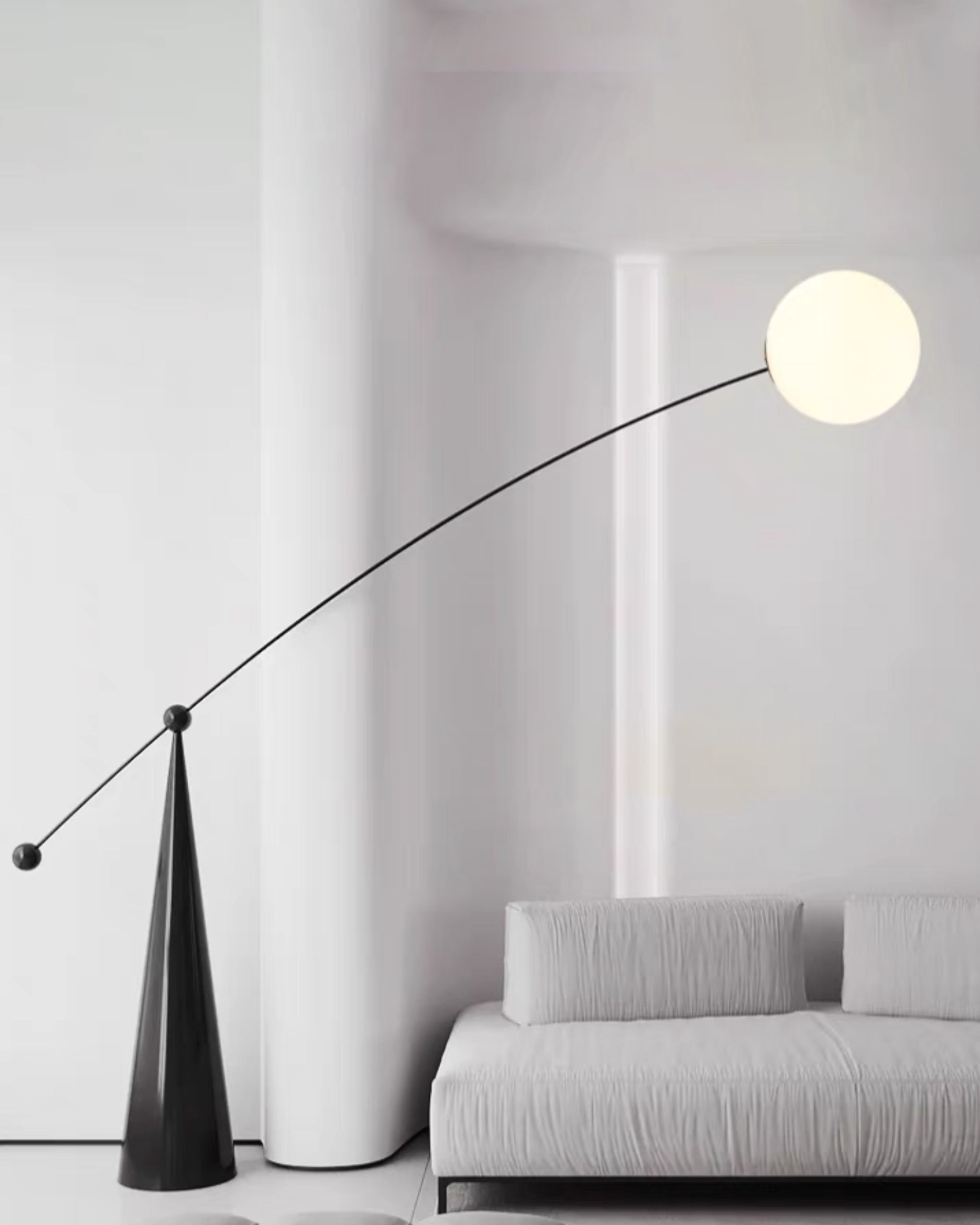 WOMO Lampe sur Pied Bras Articulé Globe Verre - WM7129
