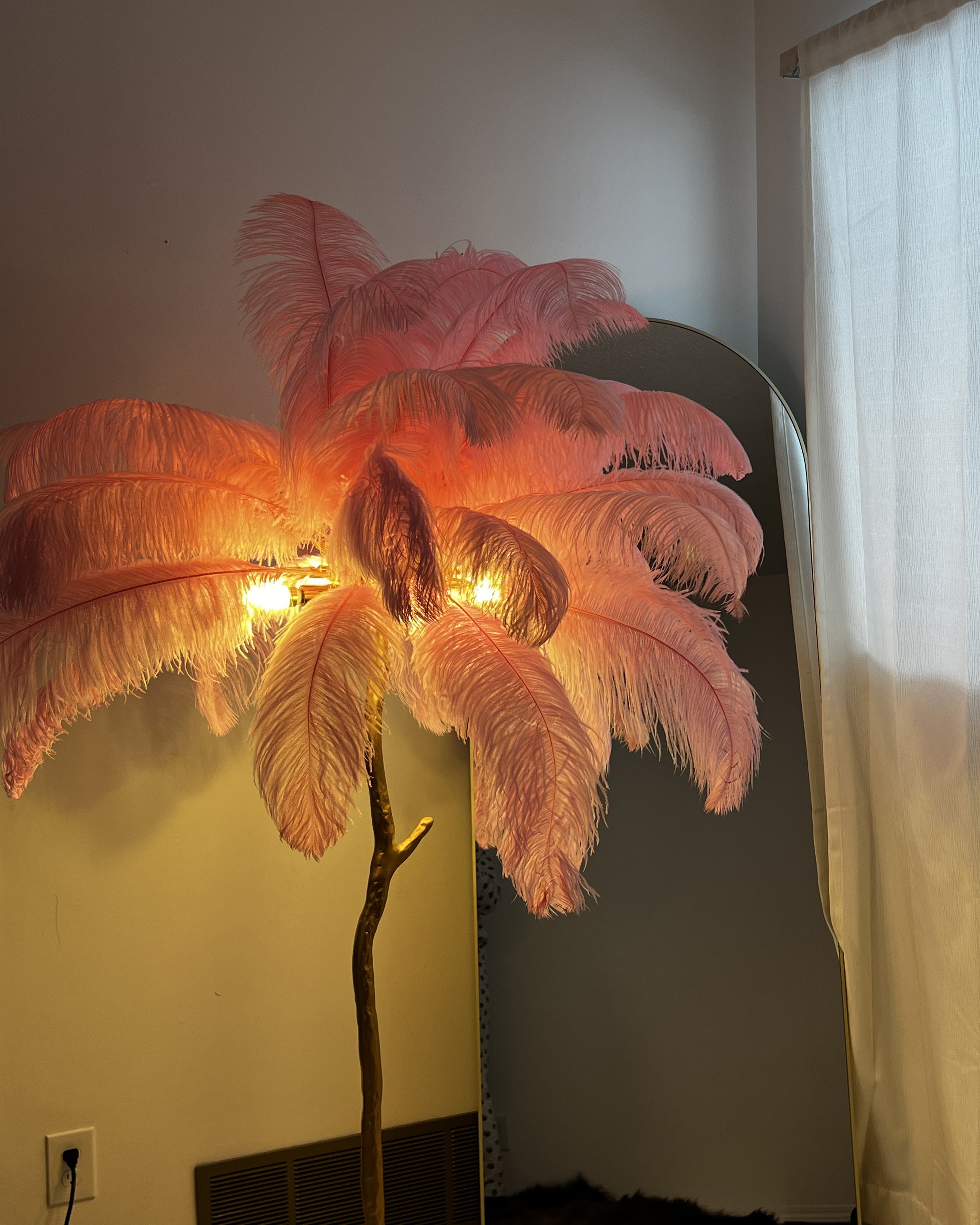 WOMO Lampe sur Pied Arbre Palmier Plumes - WM7000