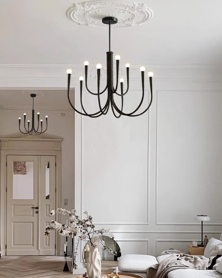 WOMO Lustre Bras Articulé Bougie Doré/Noir-WM2508