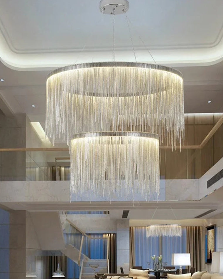 WOMO Lustre Luxe Macramé Anneaux Led-WM2062c