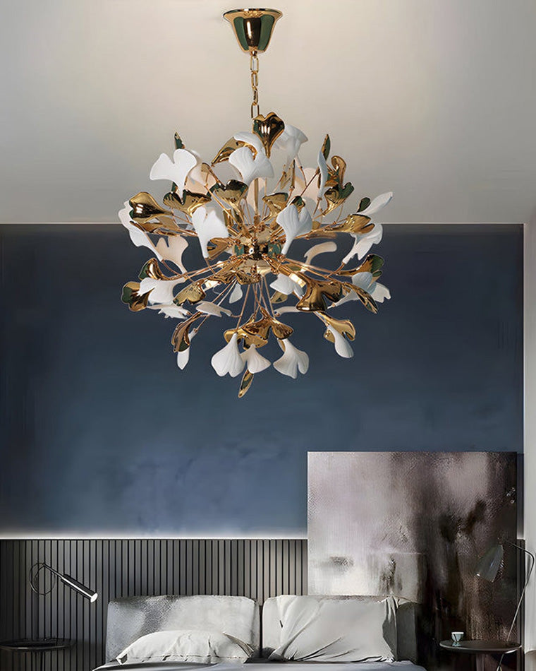 WOMO Lustre Boule Feuille de Ginkgo Céramiqu Décorative-WM2431