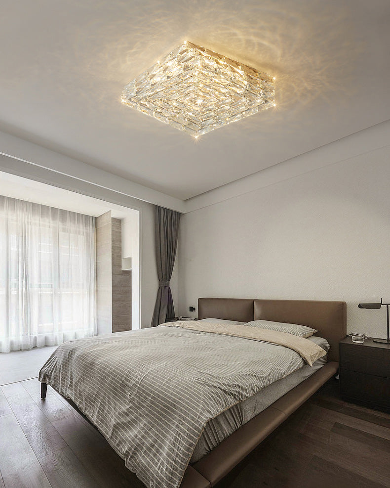 Plafonnier encastré en cristal carré WOMO-WM1130