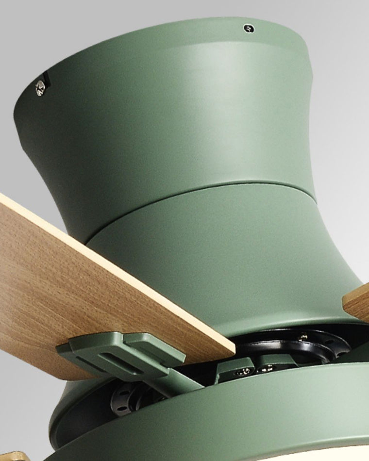 Lampe de ventilateur de plafond en bois à profil bas WOMO-WM5014