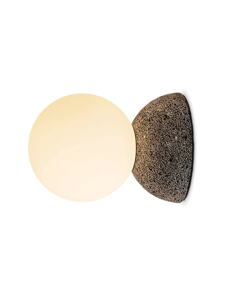 Applique murale WOMO Globe en verre blanc et noir-WM6103