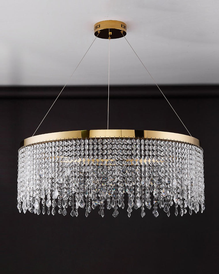 WOMO Lustre Rond Macramé Cristal-WM2362