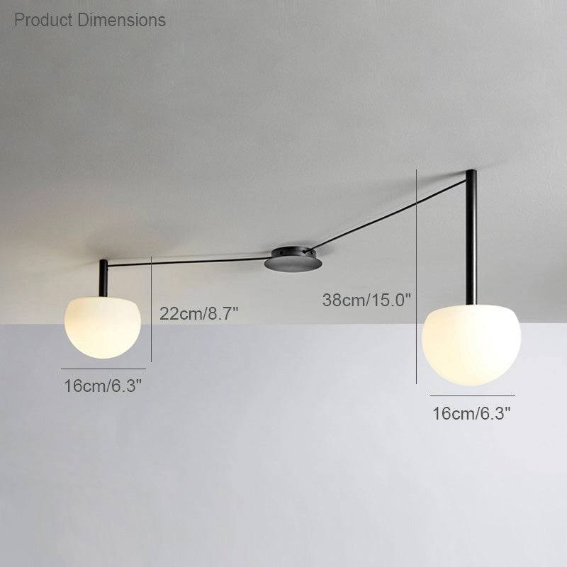 WOMO Plafonnier Boule en Verre-WM1029