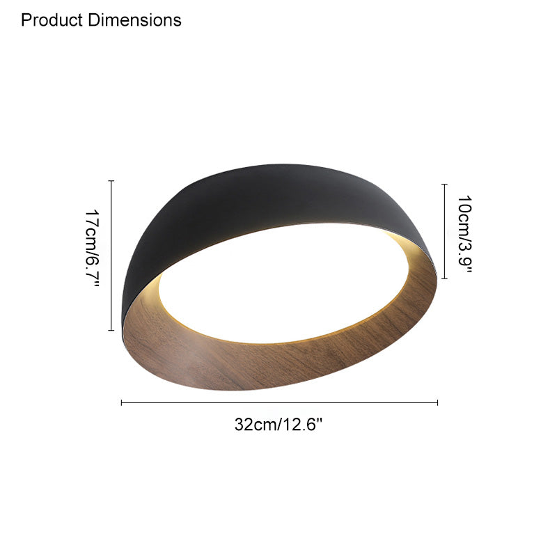 Plafonnier encastré asymétrique à grain de bois WOMO-WM1016