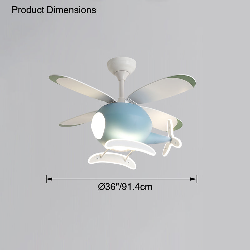 WOMO Ventilateur de plafond pour enfant Avion-WM5007