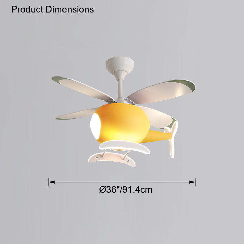 WOMO Ventilateur de plafond pour enfant Avion-WM5007