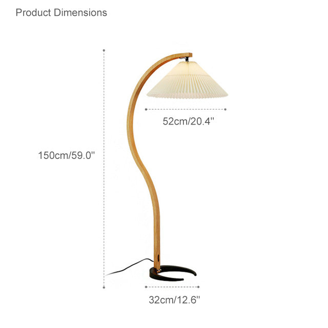 WOMO Lampe sur Pied Col de Cygne Plissée - WM7013