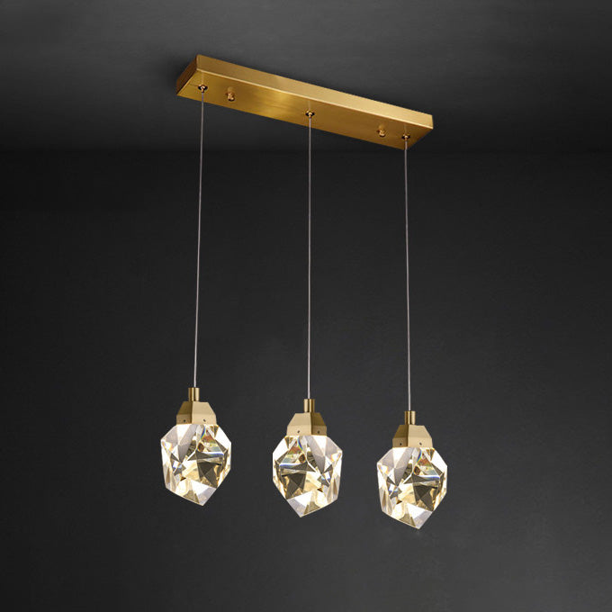 WOMO Lustre Cristal Doré Plusieurs Ampoules-WM2189