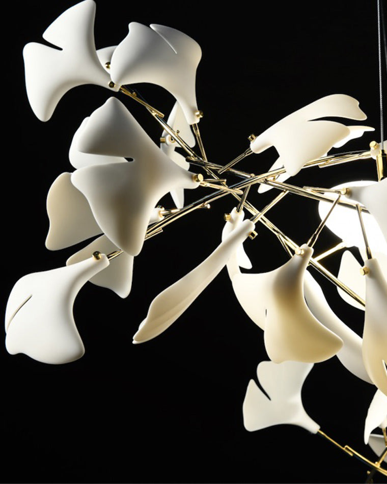 WOMO Decorative Ceramic Ginkgo Leaf Long Chandelier-WM2429