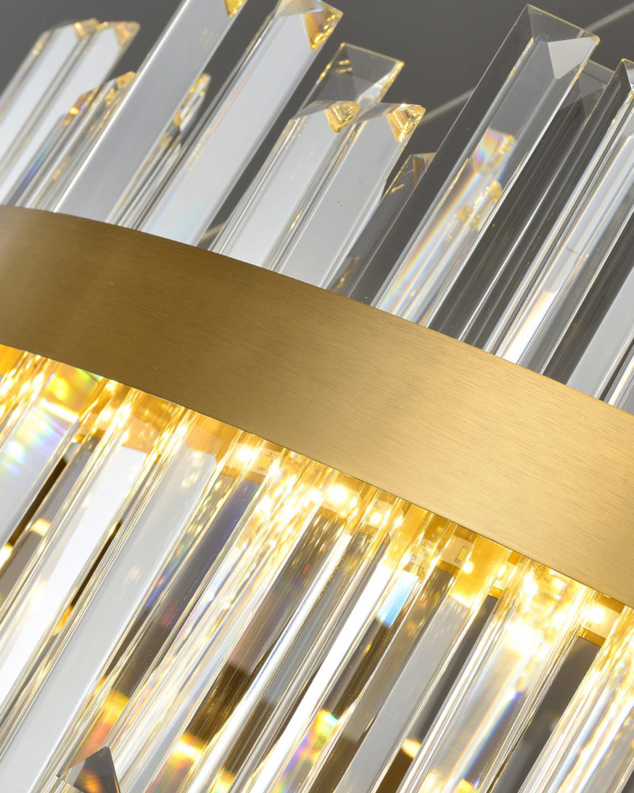 Lustre ovale en cristal doré WOMO-WM2566