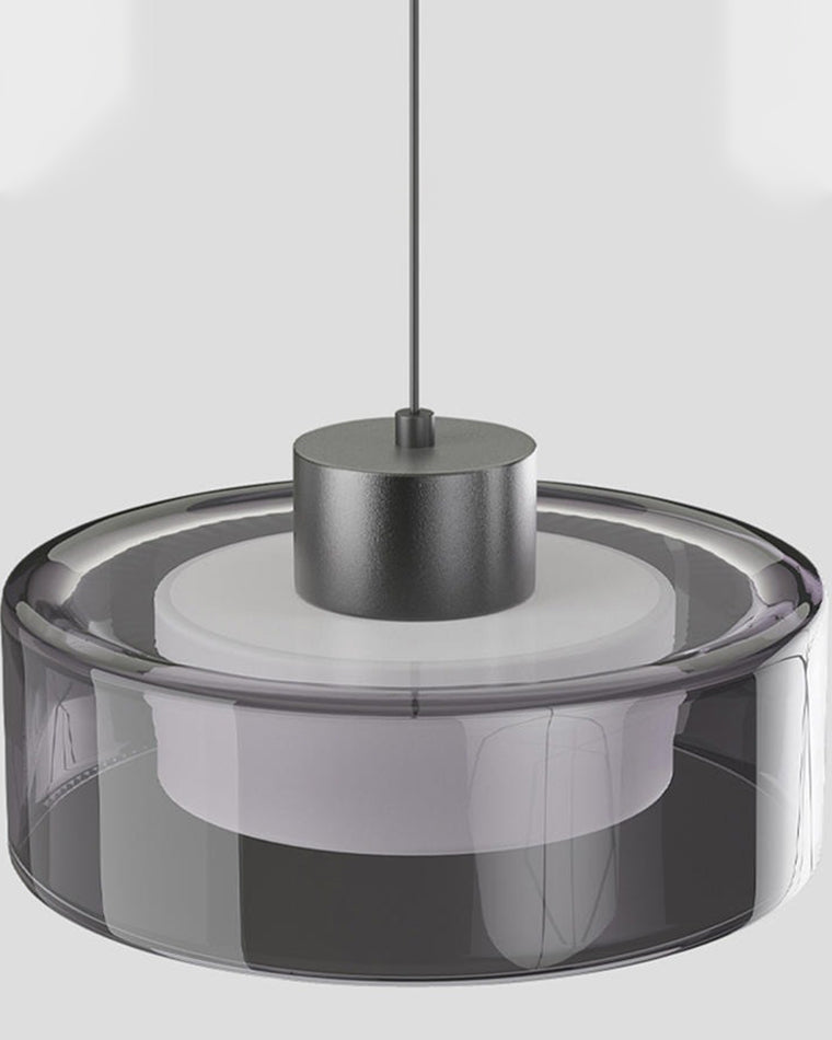 Suspension à tambour en verre noir WOMO-WM2787